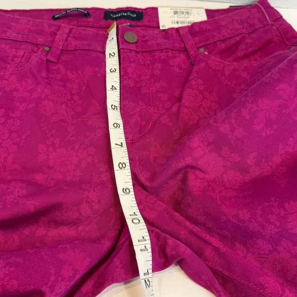 🆕 Women’s Charter Club Pink Fancy Skinny Ankle Pants – Size 12 🆕 - Picture 7 of 16
